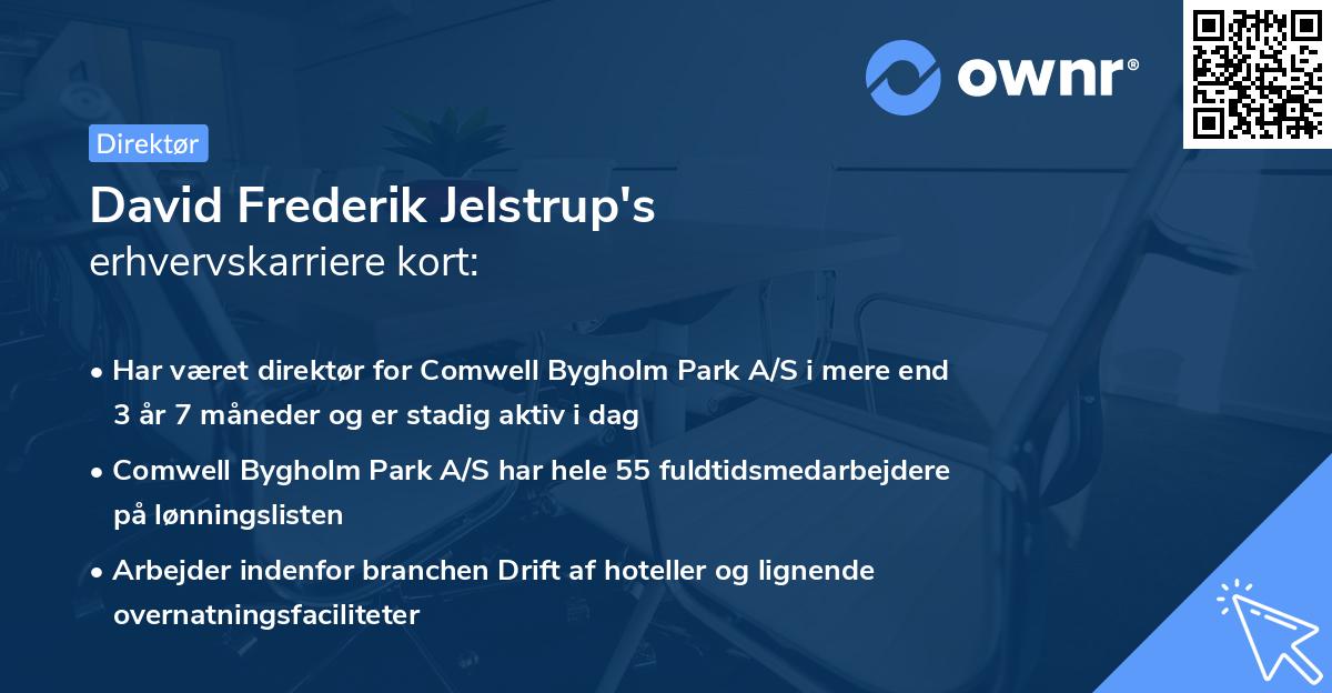 David Frederik Jelstrup's erhvervskarriere kort