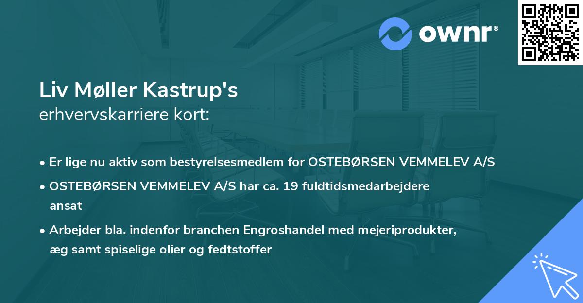 Liv Møller Kastrup's erhvervskarriere kort