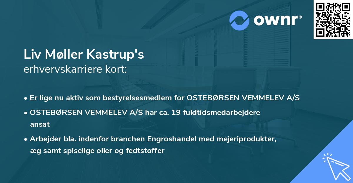 Liv Møller Kastrup's erhvervskarriere kort