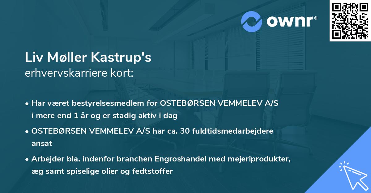 Liv Møller Kastrup's erhvervskarriere kort