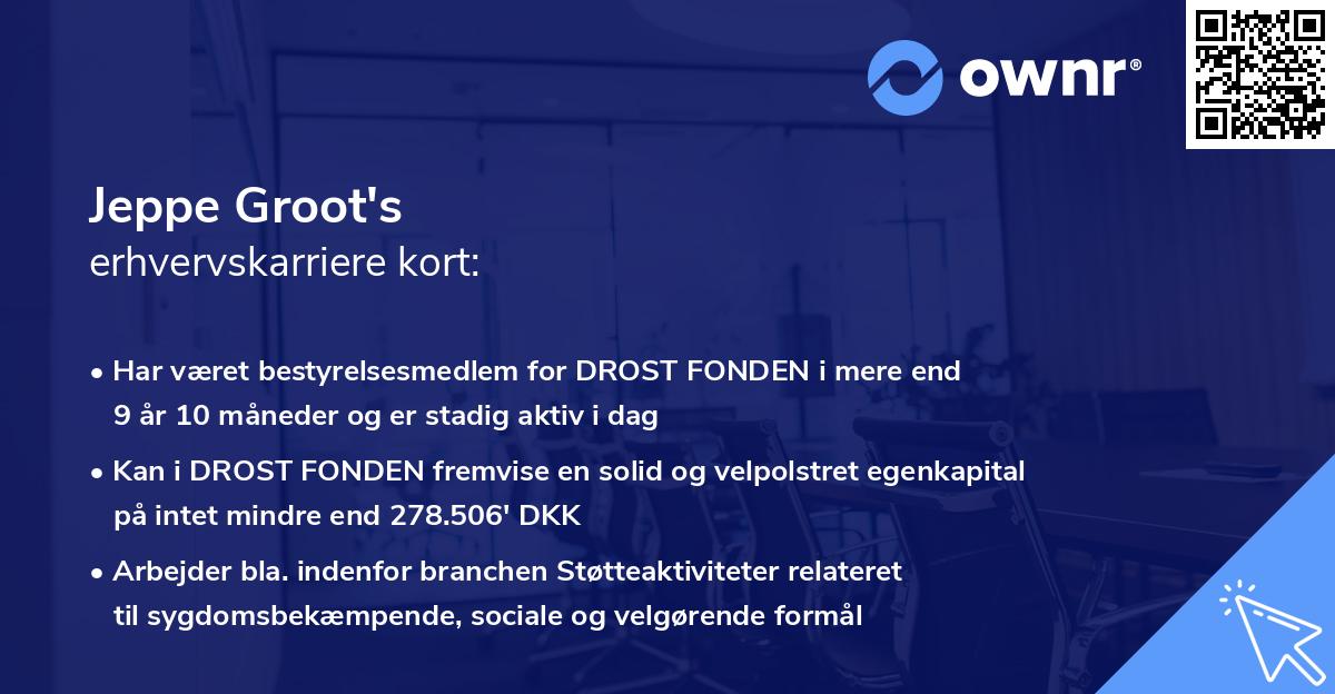 Jeppe Groot's erhvervskarriere kort