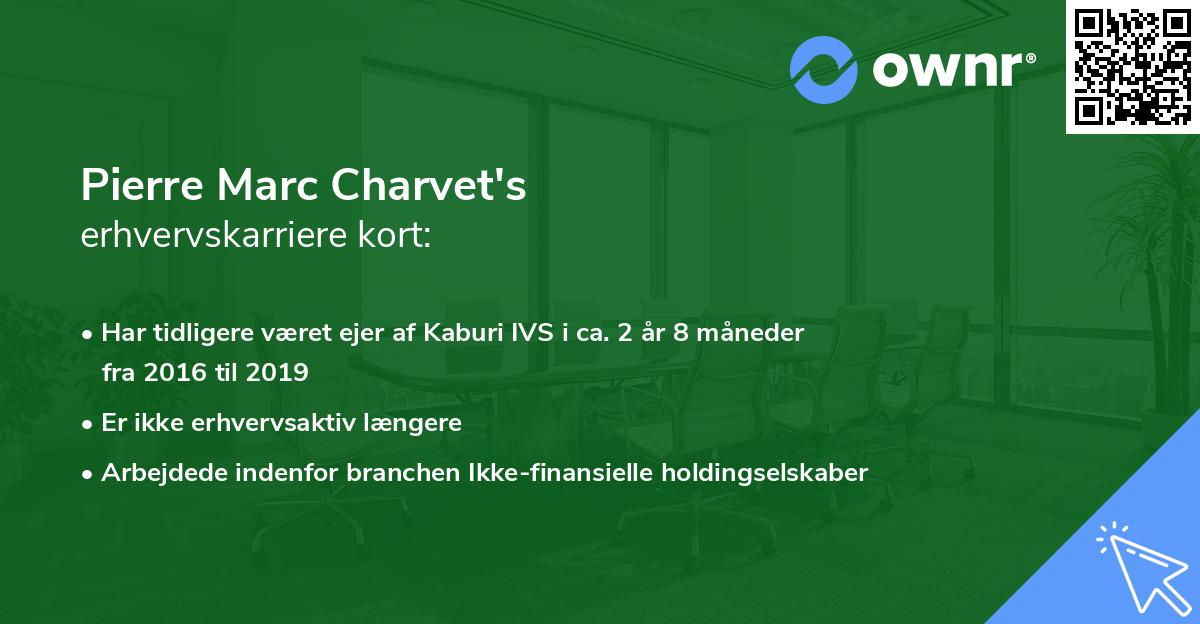 Pierre Marc Charvet's erhvervskarriere kort