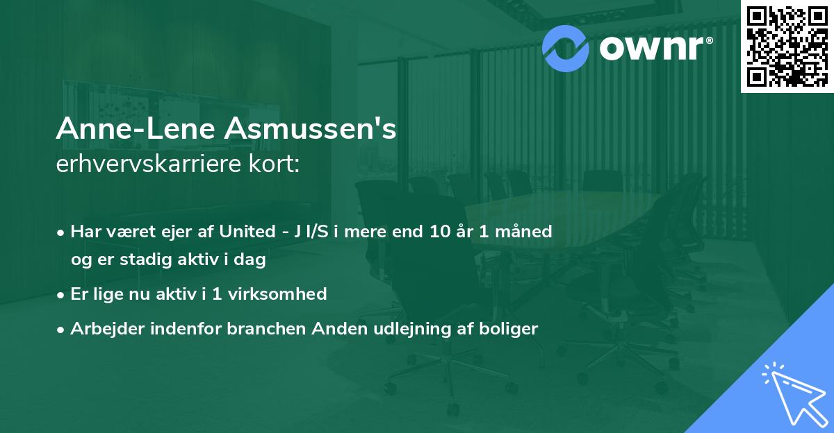Anne-Lene Asmussen's erhvervskarriere kort