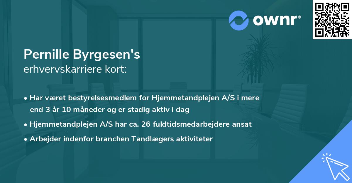 Pernille Byrgesen's erhvervskarriere kort