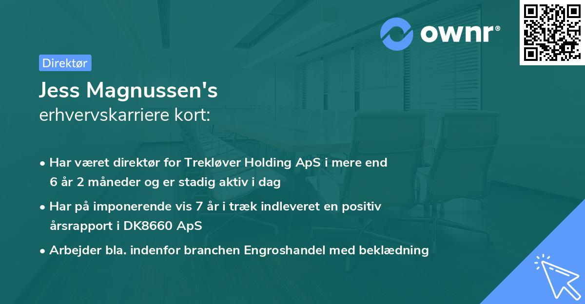 Jess Magnussen's erhvervskarriere kort
