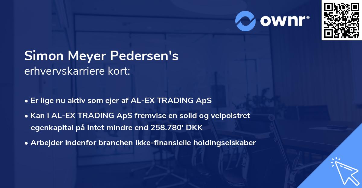 Simon Meyer Pedersen's erhvervskarriere kort