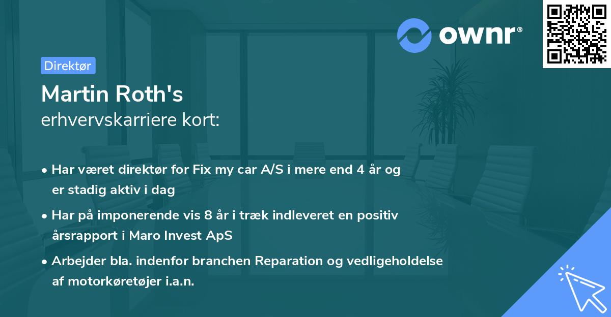 Martin Roth's erhvervskarriere kort
