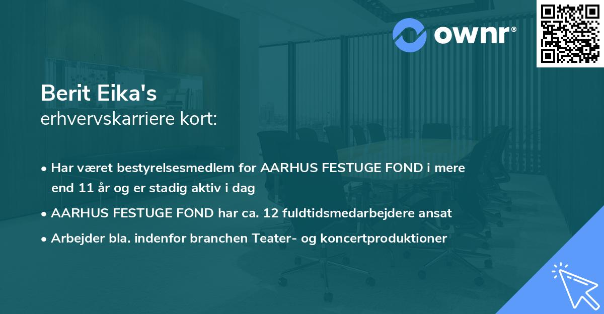 Berit Eika's erhvervskarriere kort