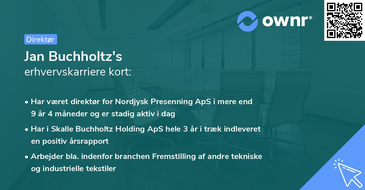 Jan Buchholtz's erhvervskarriere kort