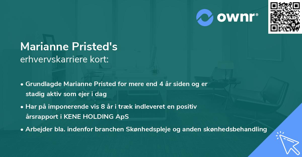 Marianne Pristed's erhvervskarriere kort