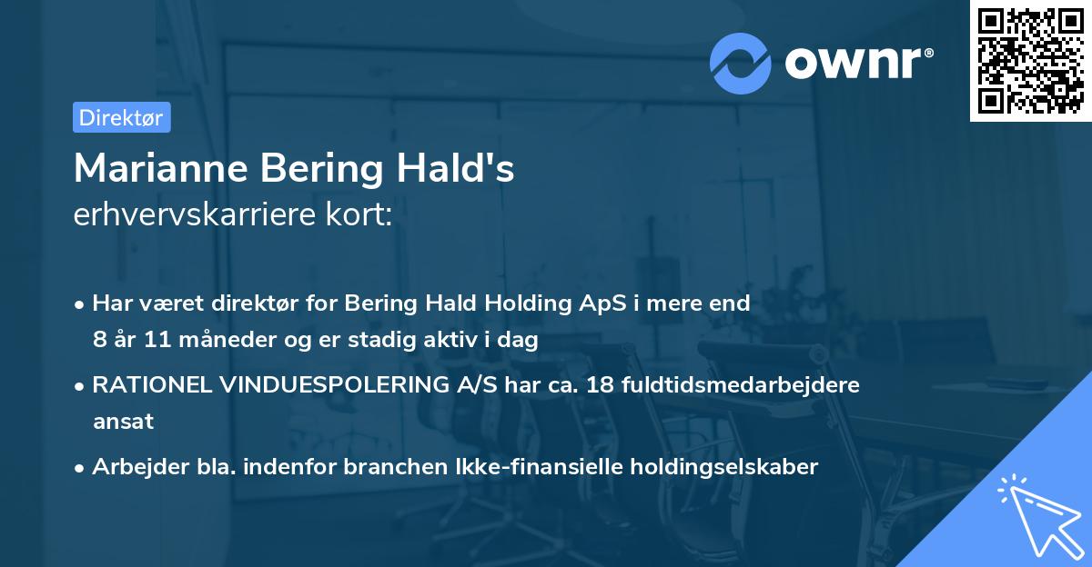 Marianne Bering Hald's erhvervskarriere kort