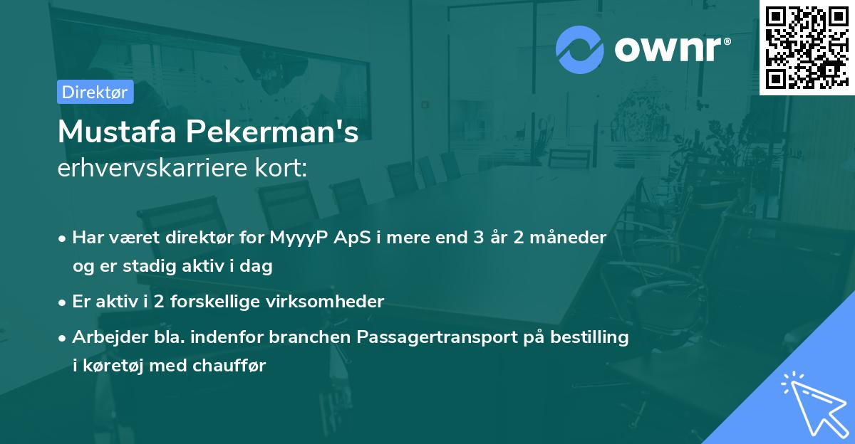 Mustafa Pekerman's erhvervskarriere kort