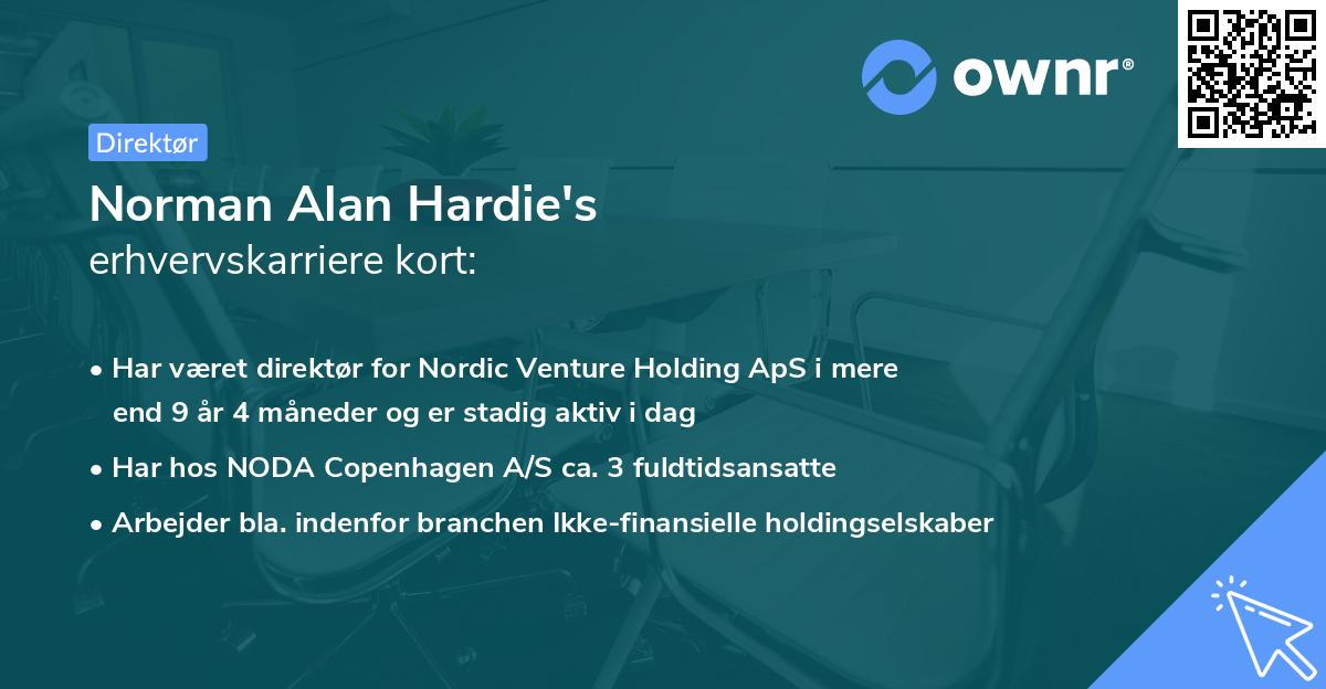 Norman Alan Hardie's erhvervskarriere kort