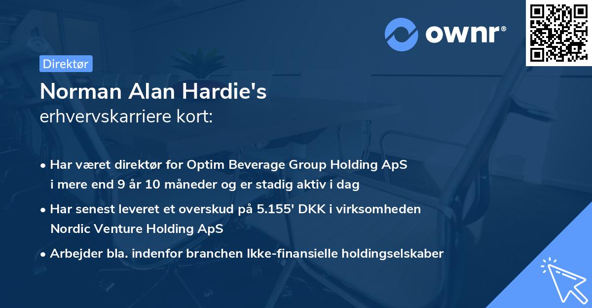 Norman Alan Hardie's erhvervskarriere kort