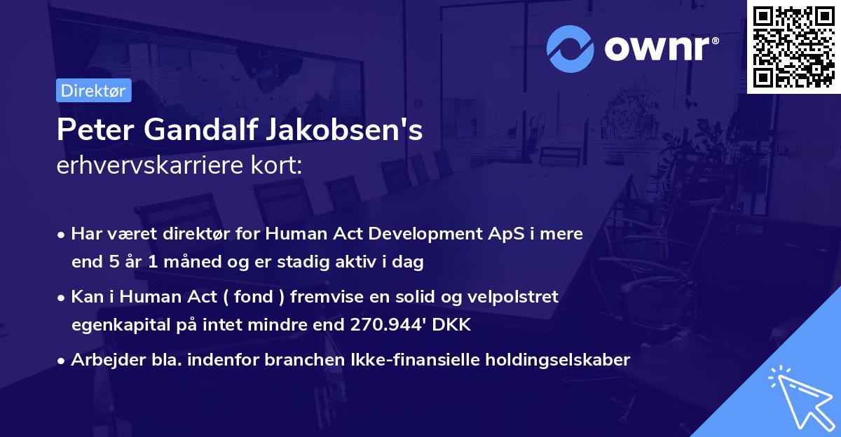 Peter Gandalf Jakobsen's erhvervskarriere kort