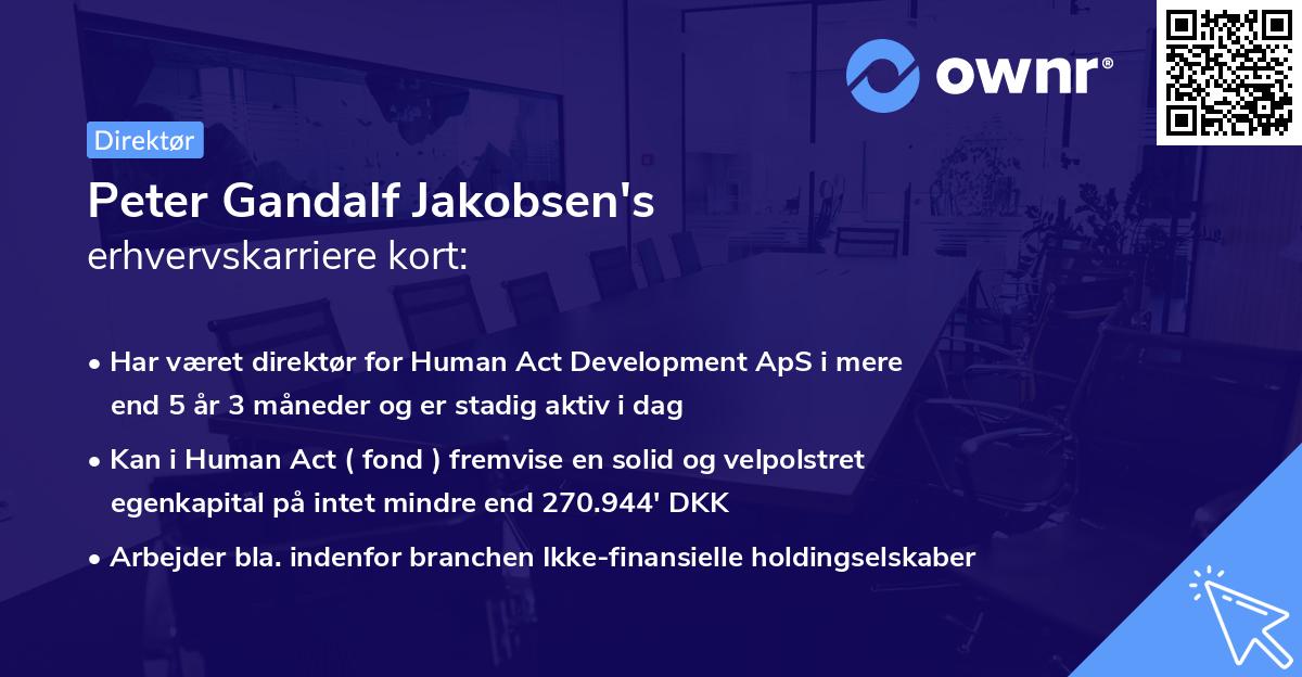 Peter Gandalf Jakobsen's erhvervskarriere kort