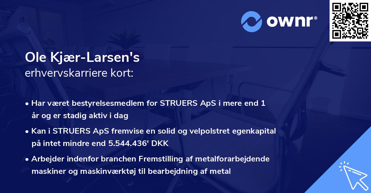 Ole Kjær-Larsen's erhvervskarriere kort