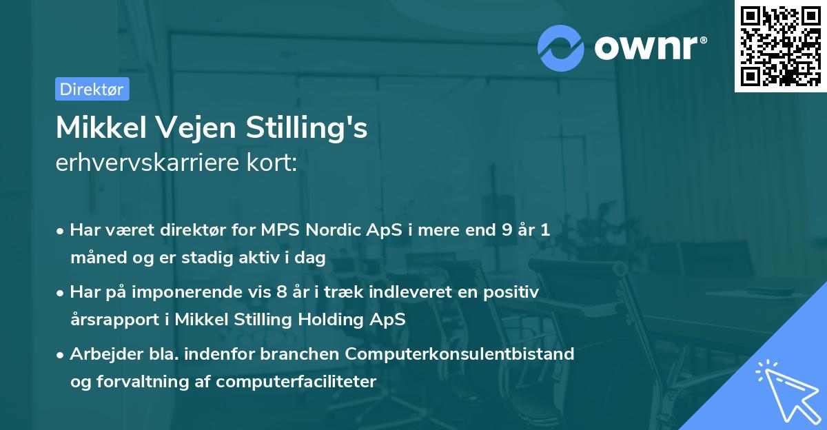 Mikkel Vejen Stilling's erhvervskarriere kort