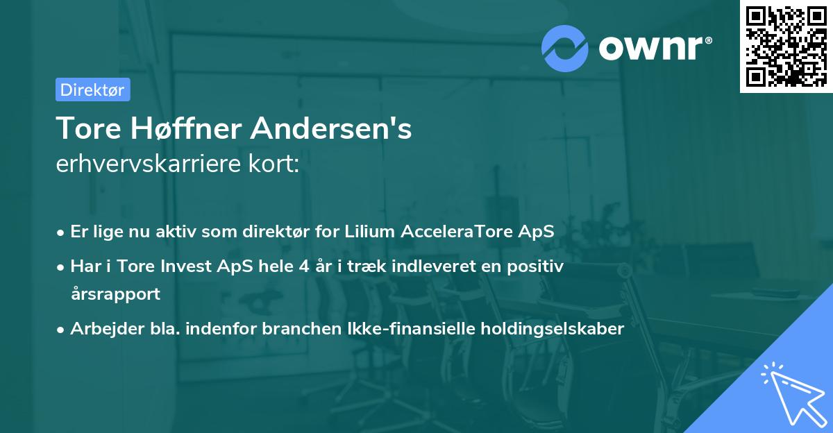 Tore Høffner Andersen's erhvervskarriere kort