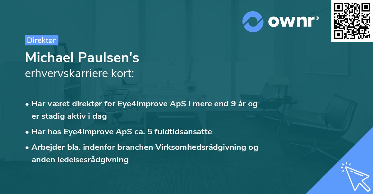 Michael Paulsen's erhvervskarriere kort