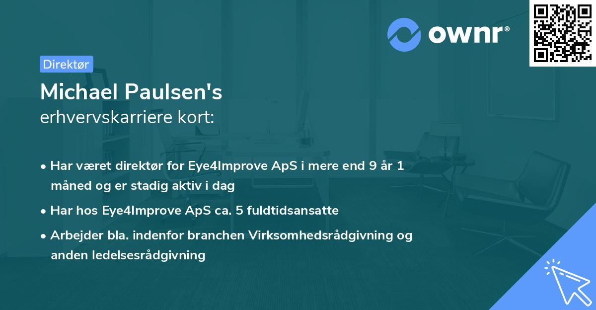 Michael Paulsen's erhvervskarriere kort