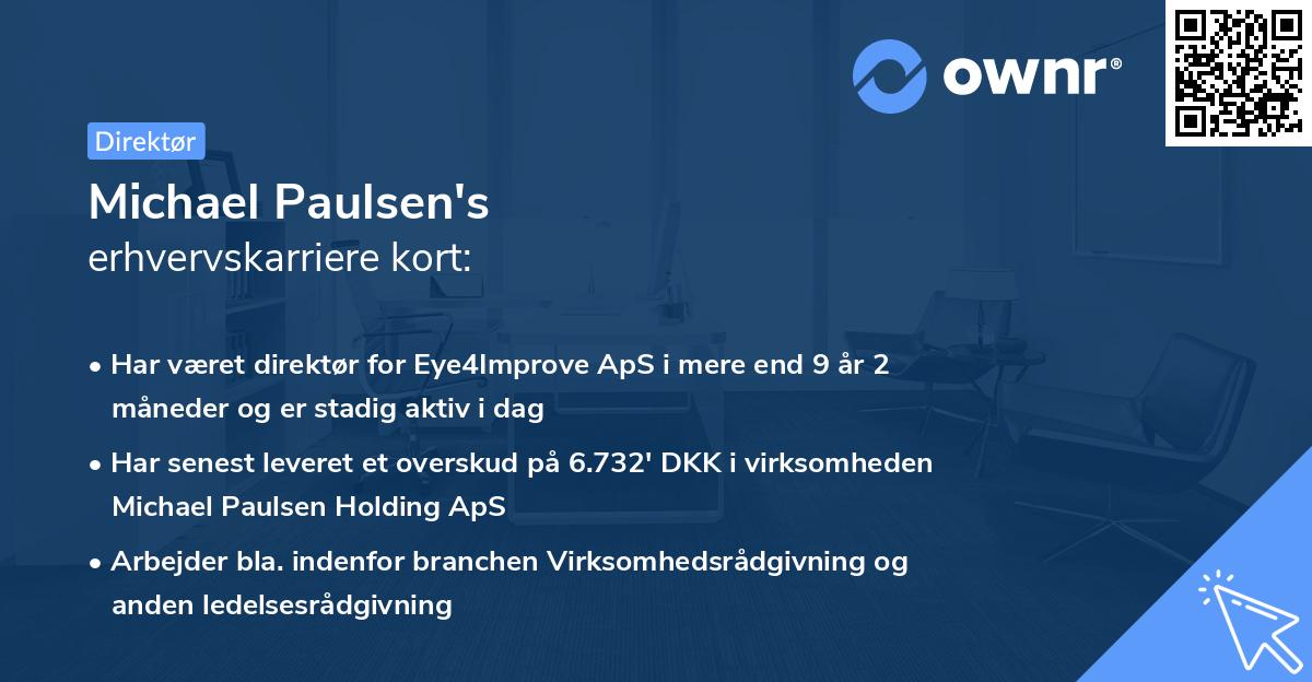 Michael Paulsen's erhvervskarriere kort