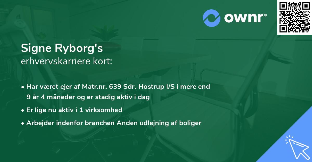 Signe Ryborg's erhvervskarriere kort