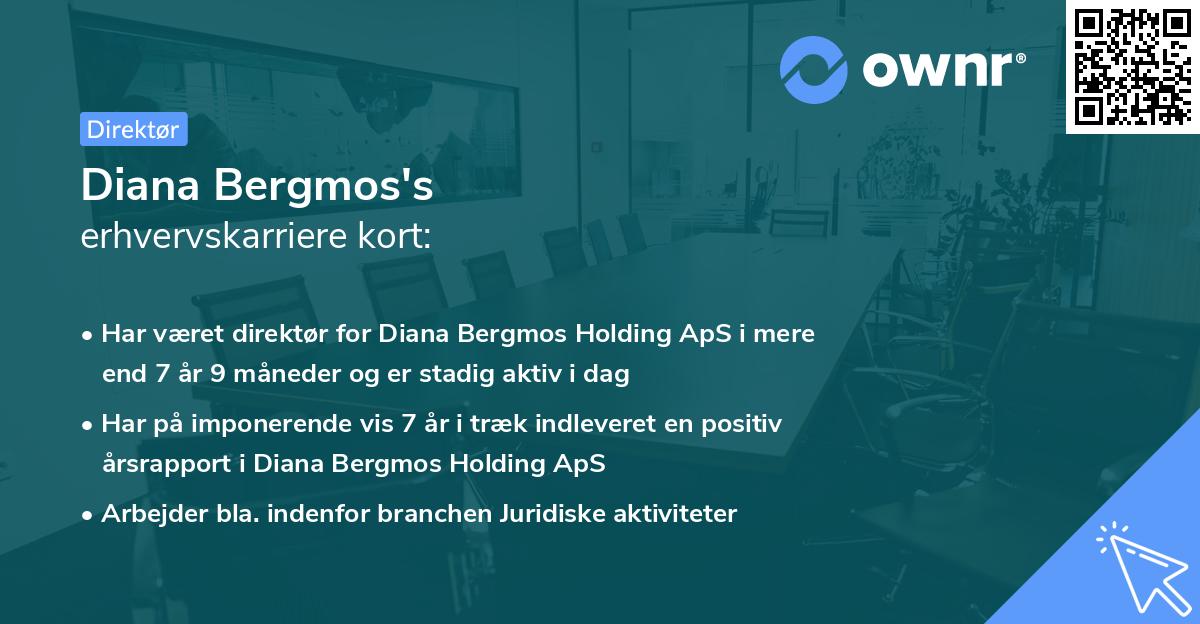 Diana Bergmos's erhvervskarriere kort