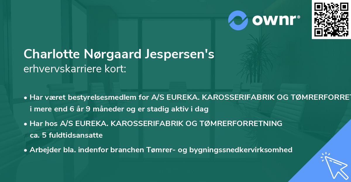 Charlotte Nørgaard Jespersen's erhvervskarriere kort