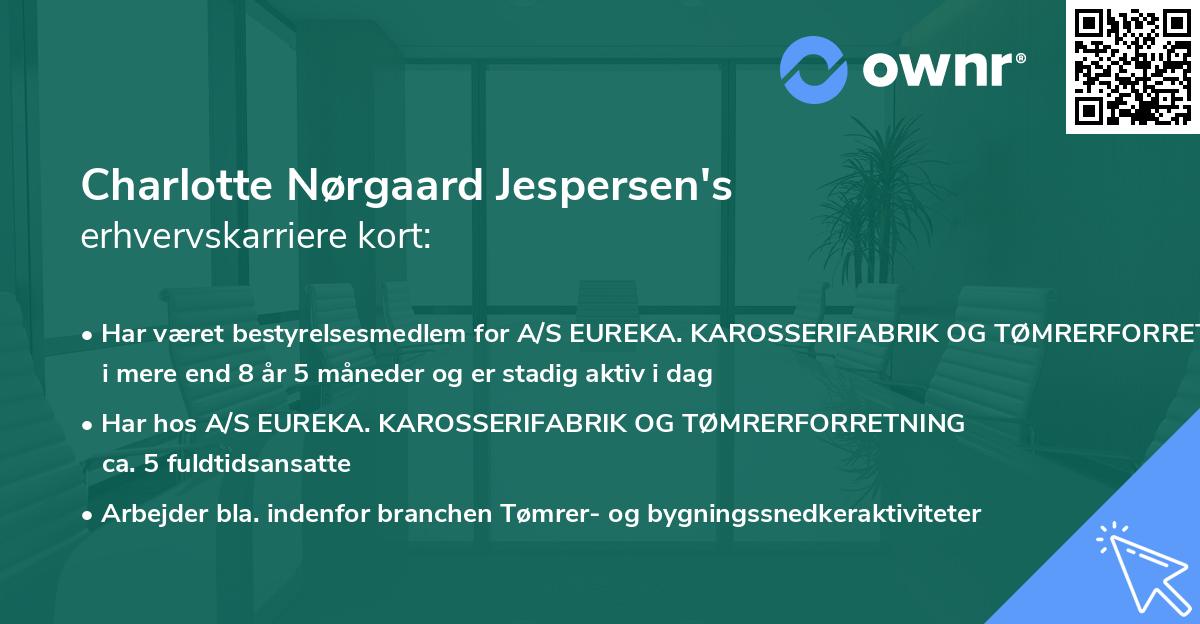 Charlotte Nørgaard Jespersen's erhvervskarriere kort
