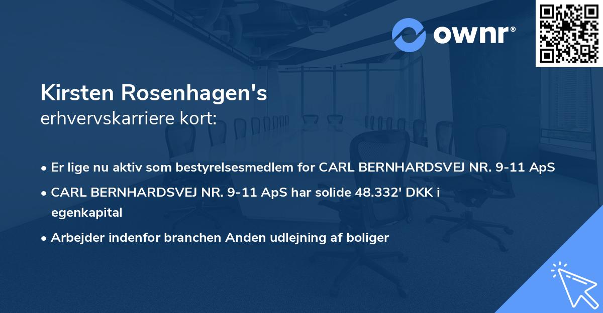 Kirsten Rosenhagen's erhvervskarriere kort