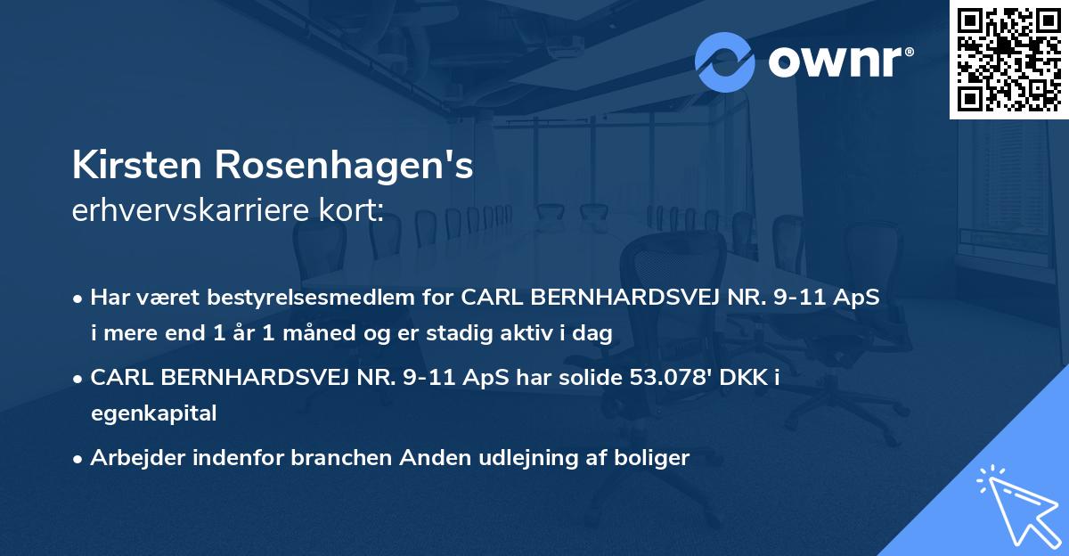 Kirsten Rosenhagen's erhvervskarriere kort