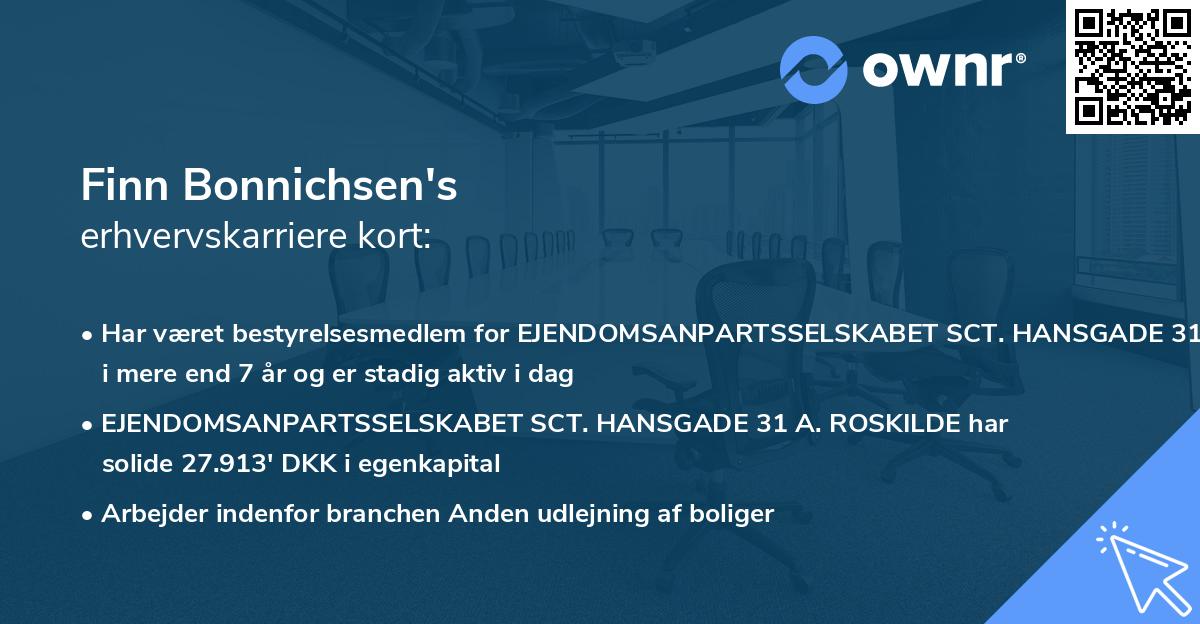 Finn Bonnichsen's erhvervskarriere kort