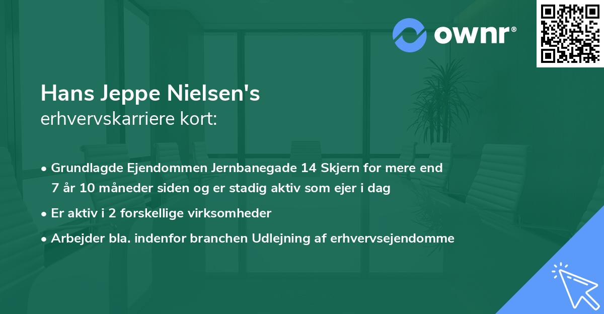 Hans Jeppe Nielsen's erhvervskarriere kort