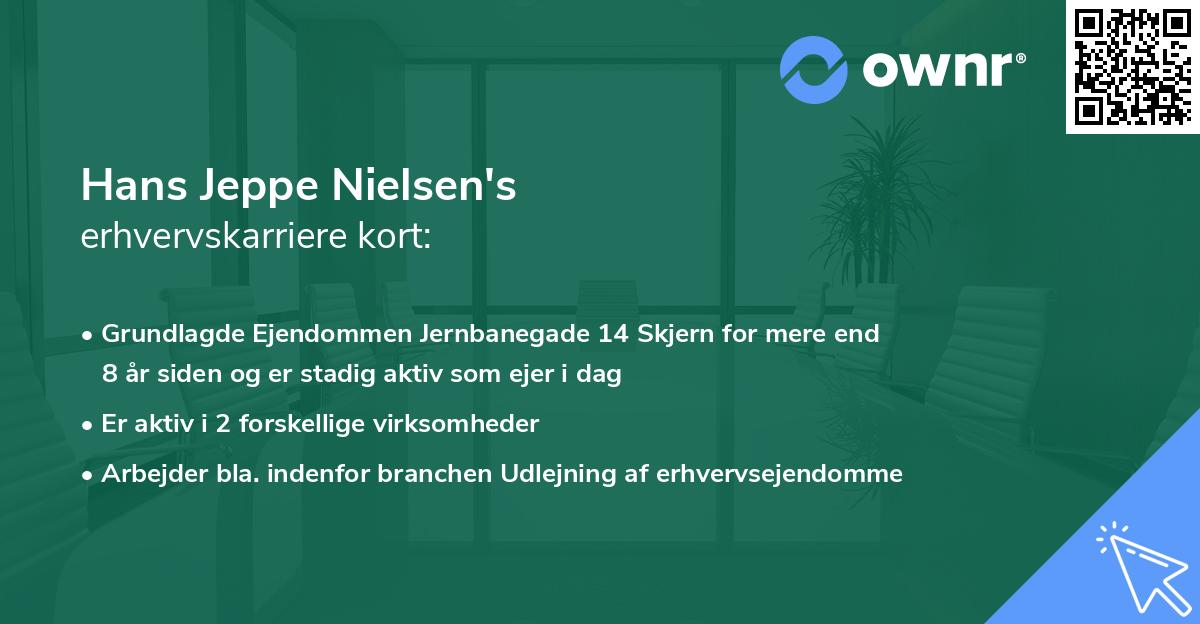 Hans Jeppe Nielsen's erhvervskarriere kort