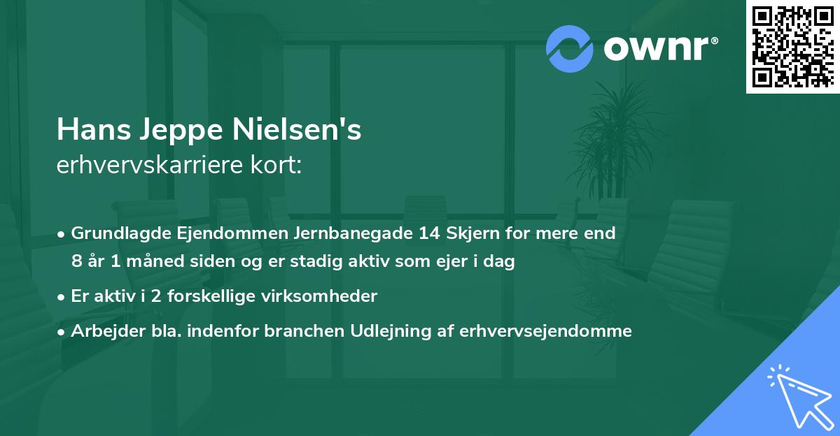 Hans Jeppe Nielsen's erhvervskarriere kort