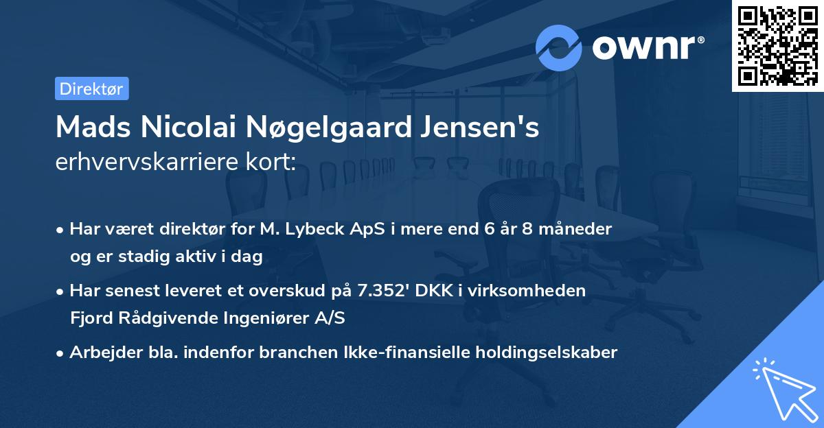 Mads Nicolai Nøgelgaard Jensen's erhvervskarriere kort