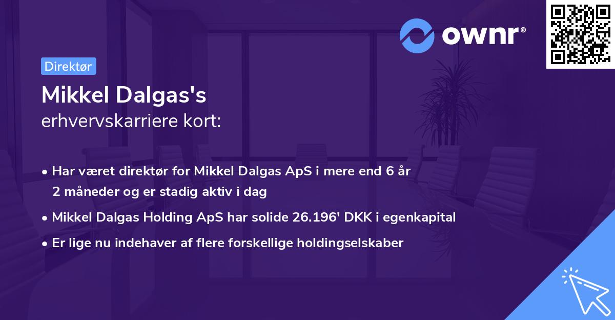 Mikkel Dalgas's erhvervskarriere kort