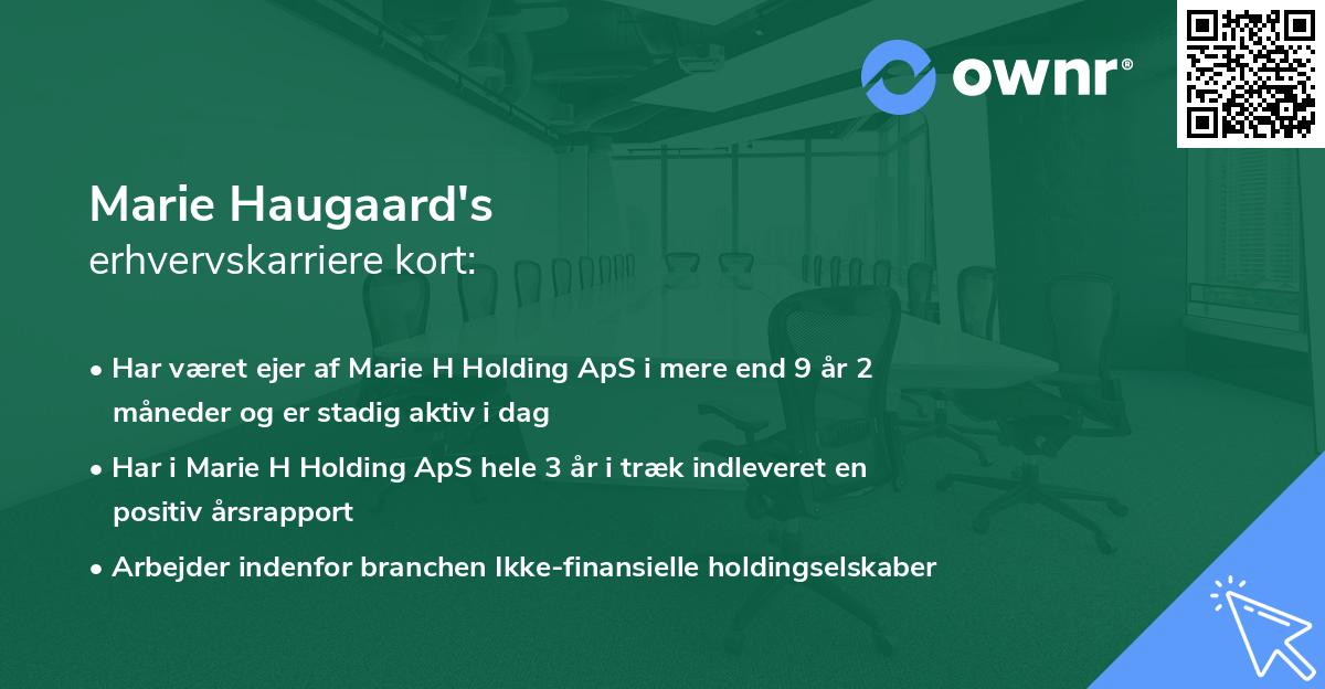 Marie Haugaard's erhvervskarriere kort