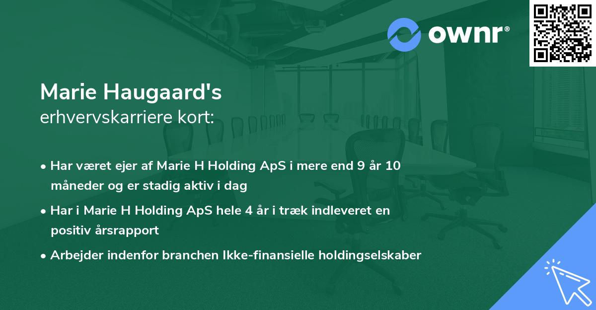 Marie Haugaard's erhvervskarriere kort