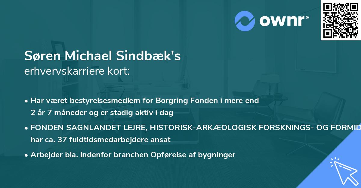 Søren Michael Sindbæk's erhvervskarriere kort