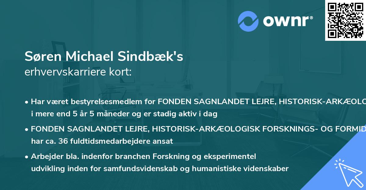 Søren Michael Sindbæk's erhvervskarriere kort