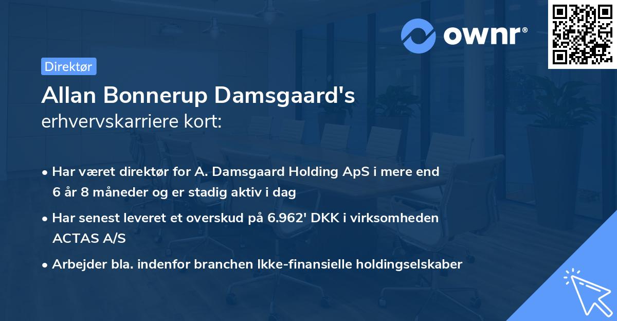 Allan Bonnerup Damsgaard's erhvervskarriere kort