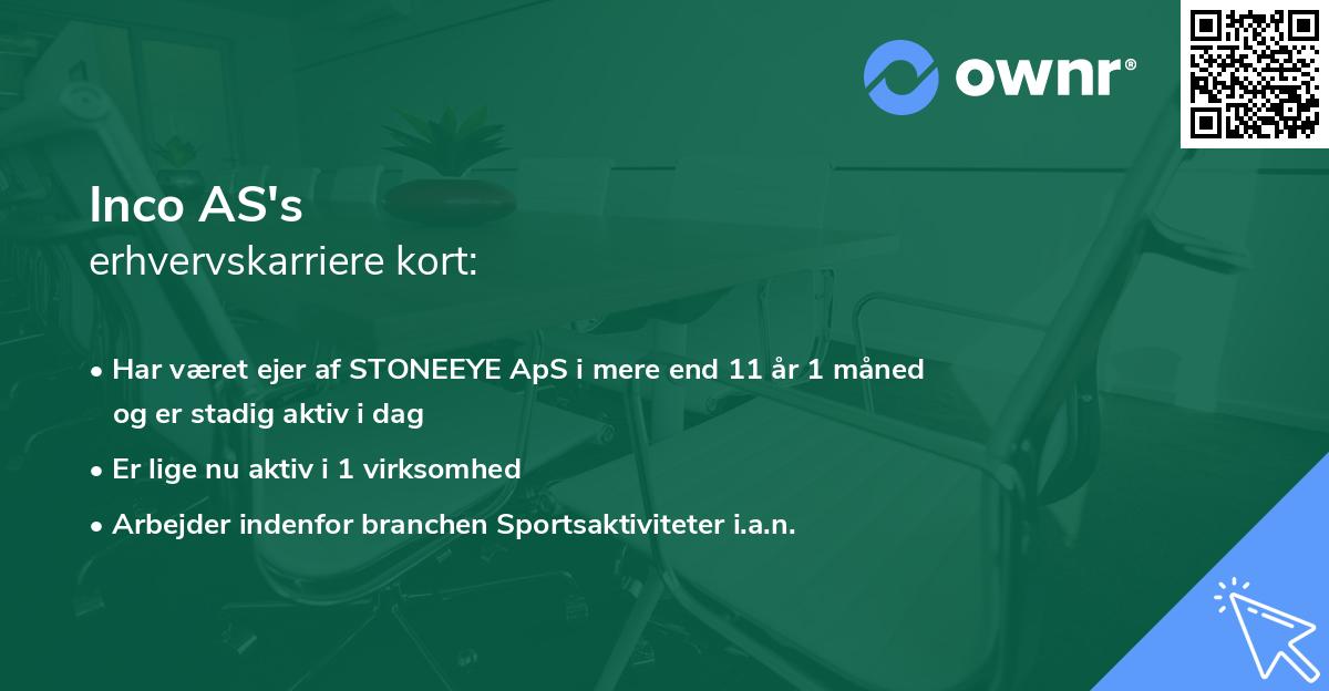 Inco AS's erhvervskarriere kort