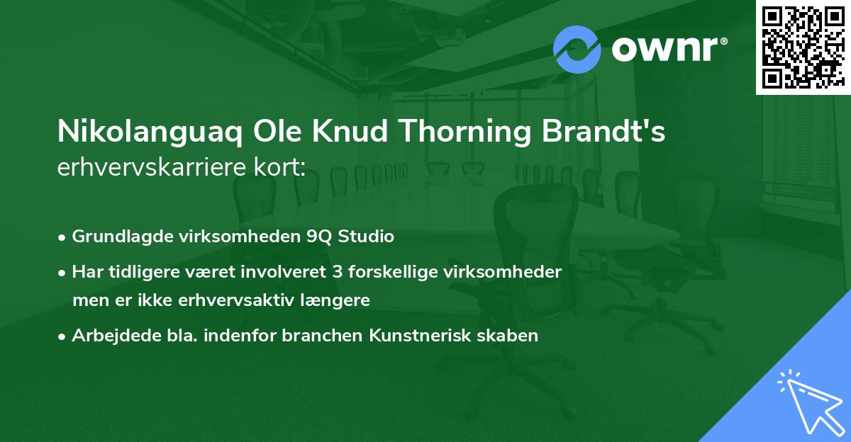 Nikolanguaq Ole Knud Thorning Brandt's erhvervskarriere kort