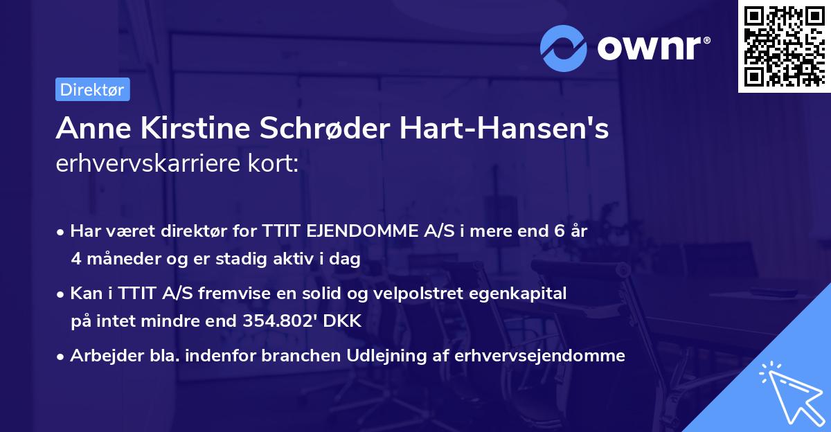Anne Kirstine Schrøder Hart-Hansen's erhvervskarriere kort