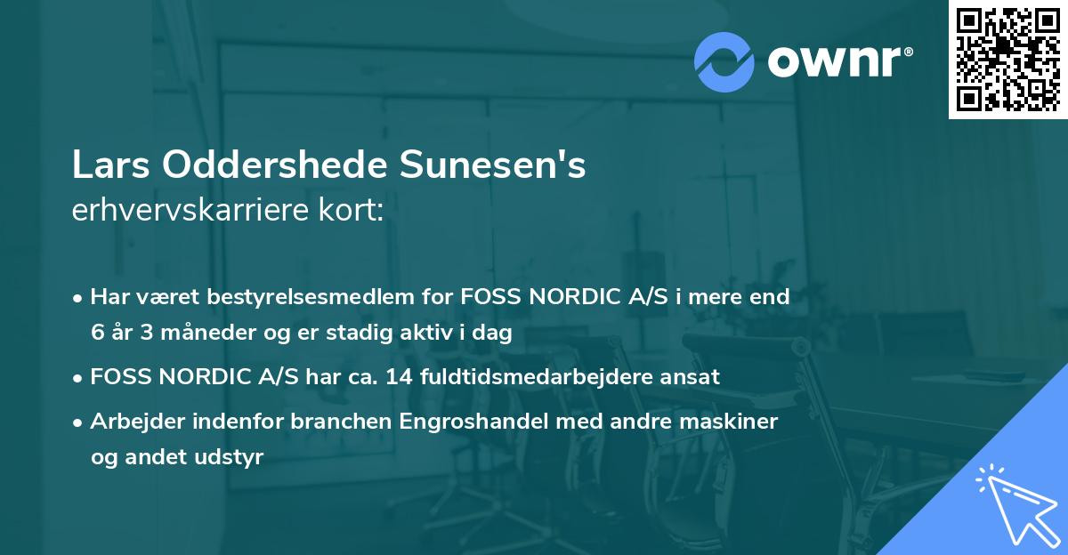 Lars Oddershede Sunesen's erhvervskarriere kort