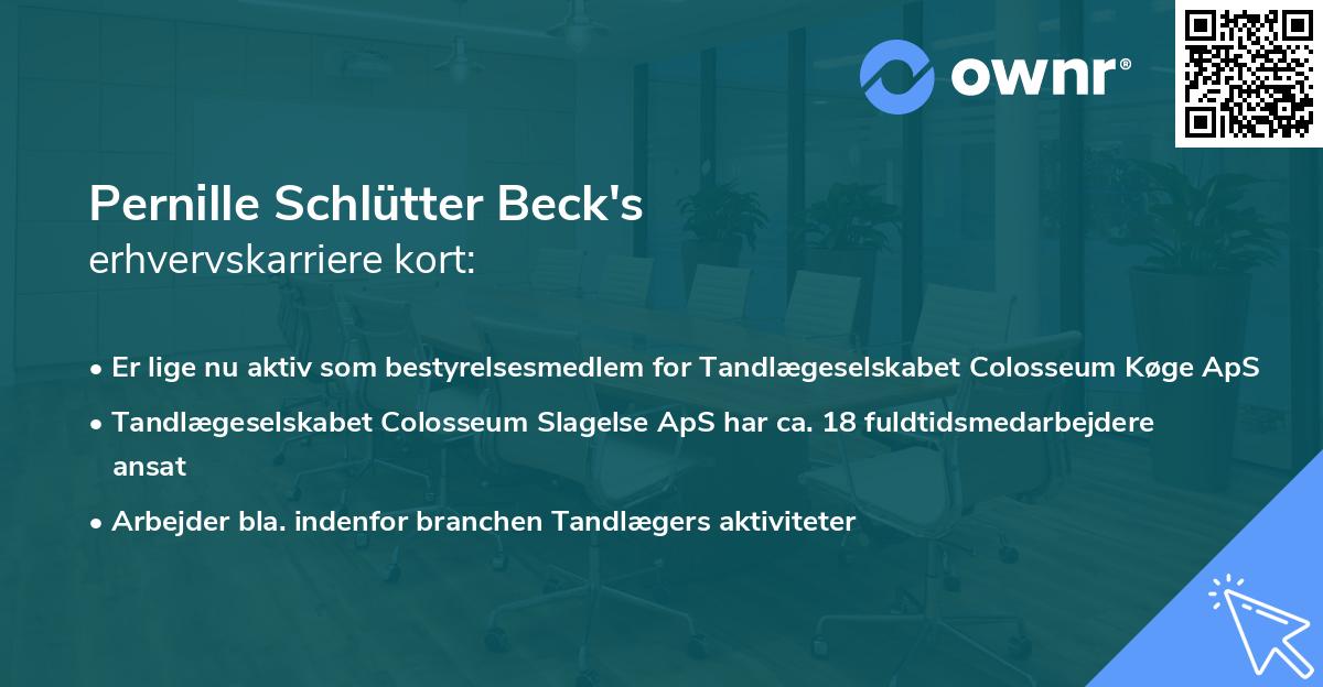 Pernille Schlütter Beck's erhvervskarriere kort