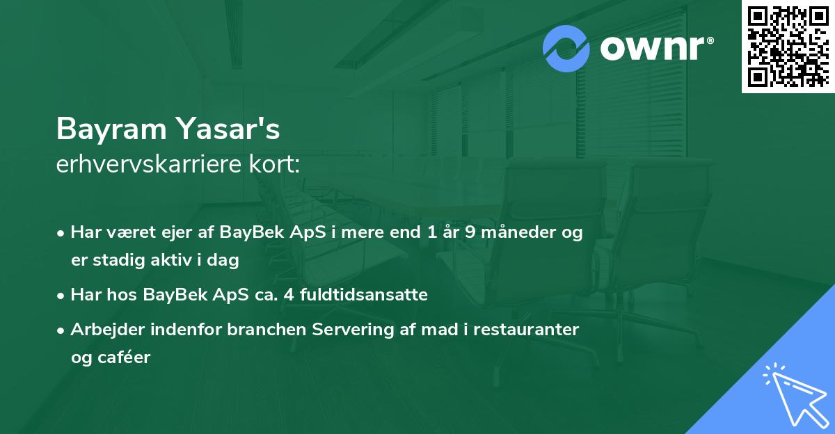 Bayram Yasar's erhvervskarriere kort
