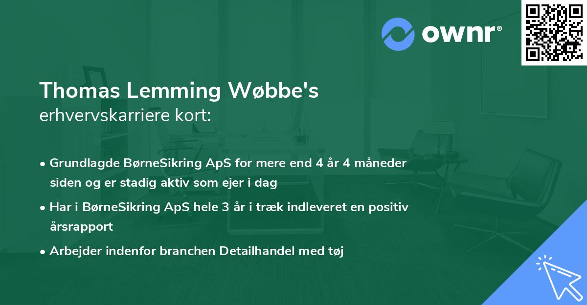Thomas Lemming Wøbbe's erhvervskarriere kort